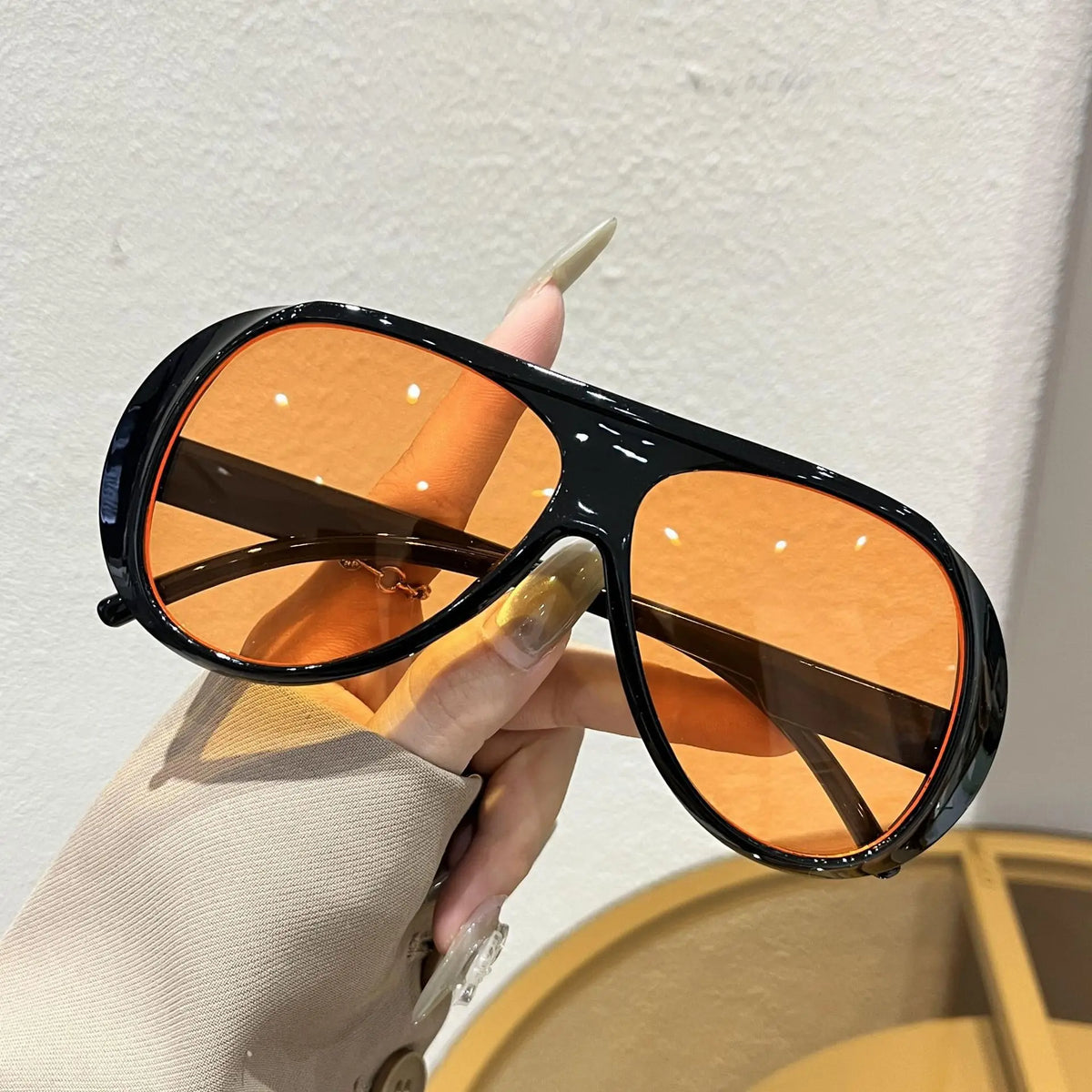 Vintage flat top pilot sunglasses for women, luxury UV400 eyewear by HSF Marketplace