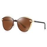 HSF Marketplace BARCUR Style polarized sunglasses for women, round frame, UV protection, stylish eyewear accessory.