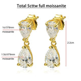 Moissanite waterdrop drop earrings in 925 sterling silver by HSF Marketplace
