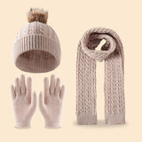 Kids winter double-ball fleece scarf, hat and gloves set, ages 3–14Y by HSF Marketplace