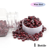 Beige Silicone Tubes Beads Locks Micro Link Ring Tube For Most I-Tip Hair Extension Tips 500Pcs Silicone Lined Micro Ring Beads