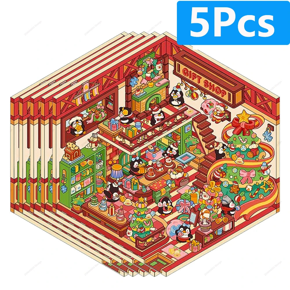 3D landscaping stickers for miniature scenes by HSF Marketplace, featuring detailed greenery and outdoor elements