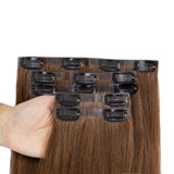 HSF Marketplace invisible PU clip-in human hair extensions, 7-piece tape weft set in 12–24 inch lengths