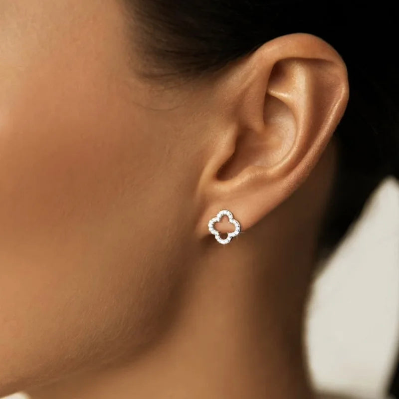 Women’s hollow four-leaf clover earrings, simple 2025 trend jewelry by HSF Marketplace