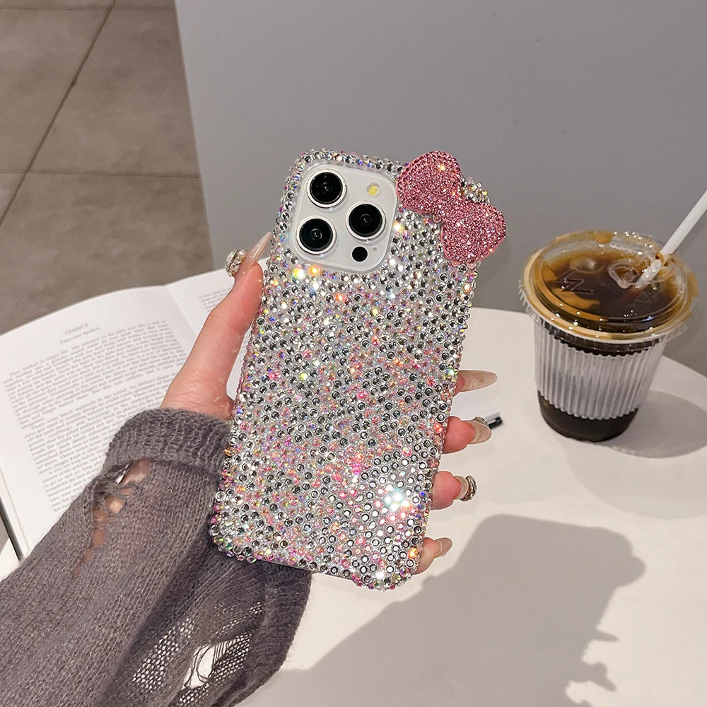 3D glitter bowknot diamond phone case for iPhone 13–18 models by HSF Marketplace
