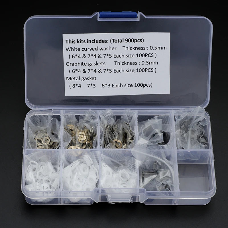 Plastic Washers and Metal Gaskets Set for Professional Hairdressing Scissors Repair and Assembly Mix Sizes 900PCS/BOX