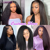 Kinky Yaki Straight Human Hair Bundles With Closure Frontal HD Transparent Brazilian Deep Curly Hair Bundles Deal Hair Extension