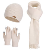 Women's warm woolen hat, scarf, and gloves winter set by HSF Marketplace