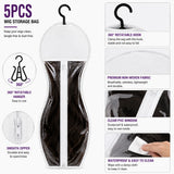 1/3/5pcs Premium Wig Storage Bags with Sturdy Metal Hangers - Black Transparent Design for Multiple Wigs & Hair Extensions