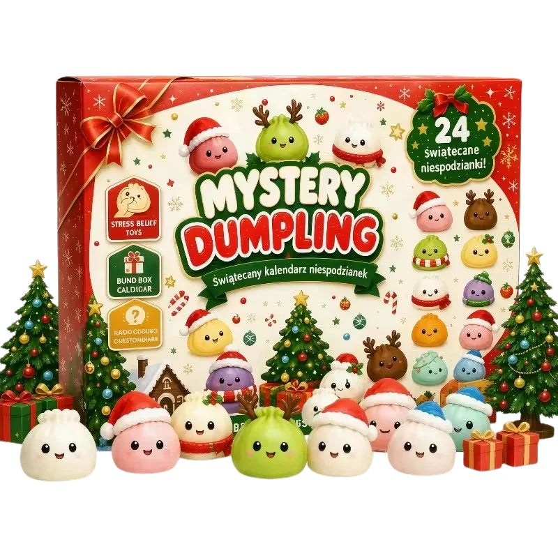 24-piece dumpling squishy mystery blind bag Christmas advent calendar sensory fidget toy set by HSF Marketplace