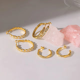 18K gold plated C-shaped zircon hoop earrings for women, HSF Marketplace jewelry