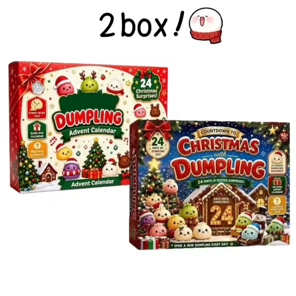 Christmas dumpling squishy advent calendar by HSF Marketplace with 24 sensory toy countdown surprises