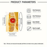 5-piece set of gemstone inlaid women's quartz watch accessories, new fashionable color diamond gemstone watch set