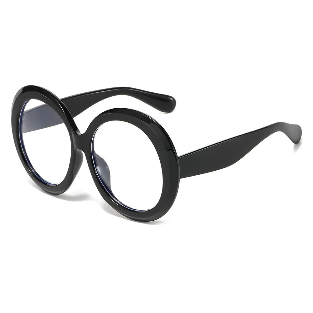 Large round sunglasses for women and men by HSF Marketplace, luxury brand, oversized frame and unisex riding goggles style.