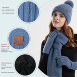 Women's winter beanie hat, scarf and gloves set in three pieces by HSF Marketplace