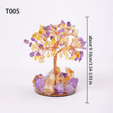 1PC Natural Crystal Tree Handmade Tree of Life Reiki Healing Mineral Specimen Home Decoration Gifts Souveni Drop Glue Resin Base