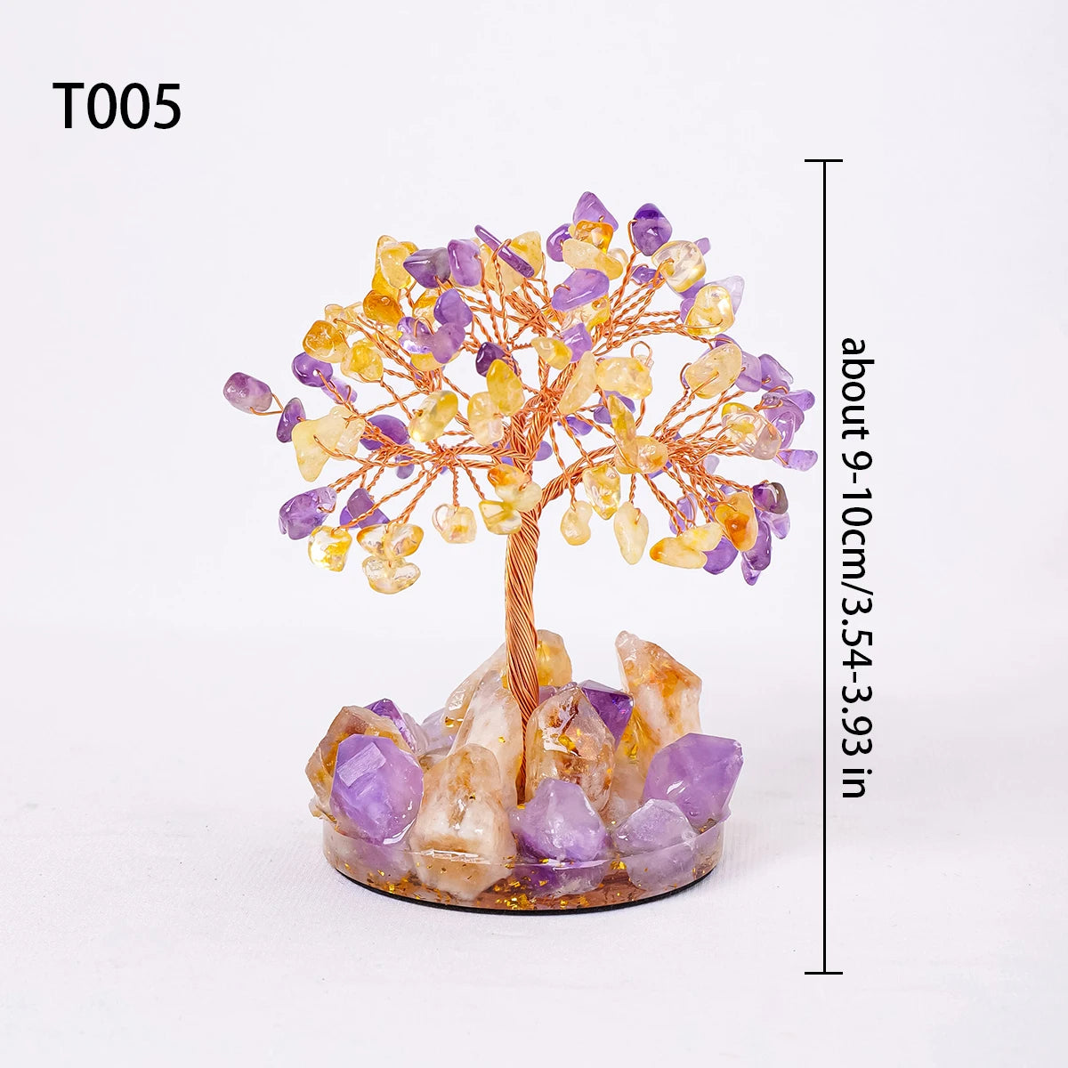 1PC Natural Crystal Tree Handmade Tree of Life Reiki Healing Mineral Specimen Home Decoration Gifts Souveni Drop Glue Resin Base