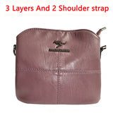Genuine soft PU leather handbag for women with vintage design, large capacity shoulder tote bag in elegant style.
