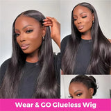 Glueless Wigs Human Hair 7x5 Pre Cut Lace Closure 13x6 Straight HD Lace Frontal Human Hair Wigs For Women Pre Pluck Wear And Go