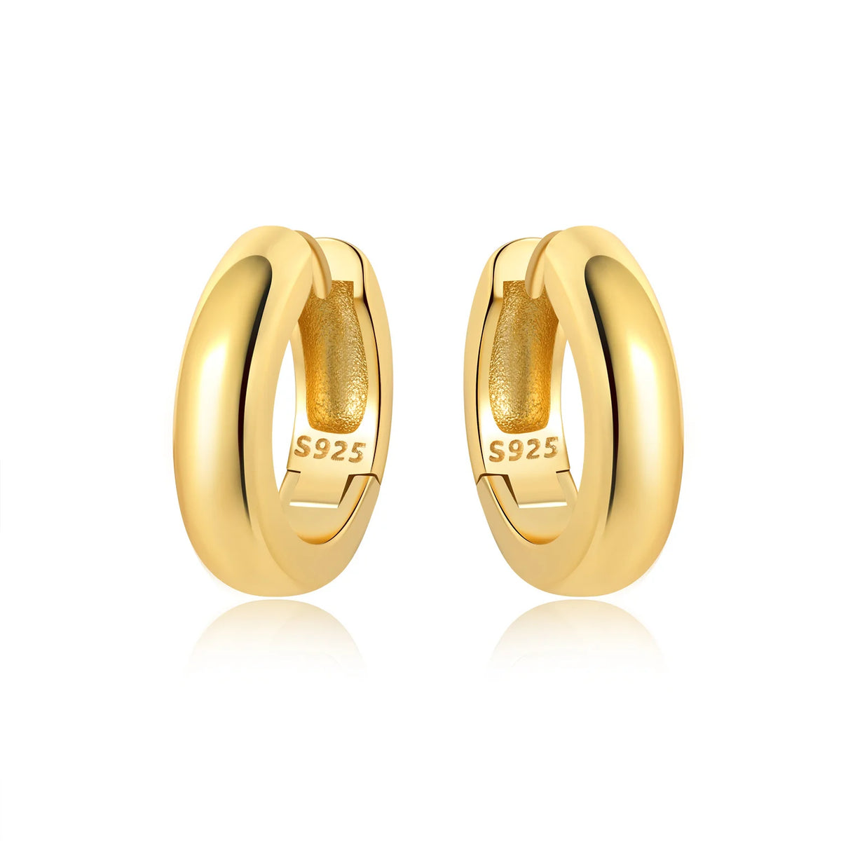 925 sterling silver 18K gold plated cherry blossom butterfly hoop earrings for women