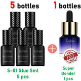 HSF Marketplace Gollee 0.5s eyelash extension glue, fast-drying waterproof eyelash adhesive for professional salon use.