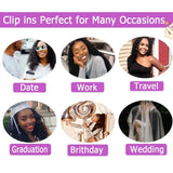 Kinky curly Brazilian Remy human hair clip-in extensions, natural color, 8-piece full head set for Black women