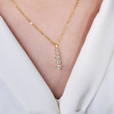 5-stone moissanite pendant necklace in 14K gold for women, HSF Marketplace jewelry