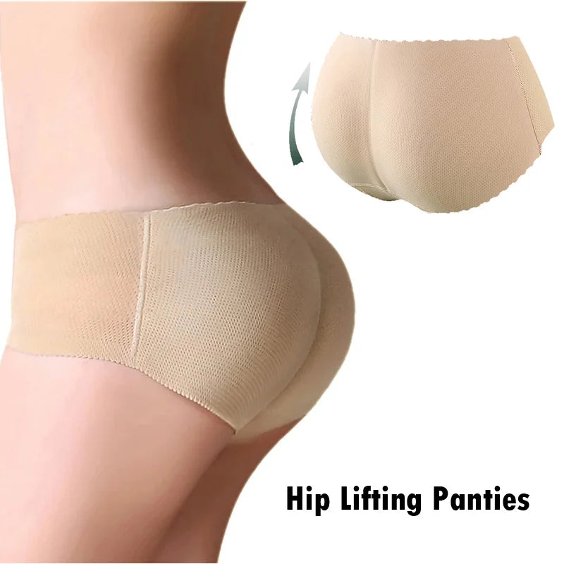 Women’s seamless butt lifter padded panties with breathable mesh, hip enhancer push-up shapewear underwear