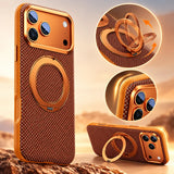 Kevlar case for iPhone 18 Pro Max with magnetic stand and protective design