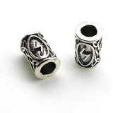 10Pcs/Lot Viking Rune Beads Alloy Tube Spacer Beads Hair Braid Beard Dreadlock Beads Knife Beads Pendant for DIY Jewelry Making