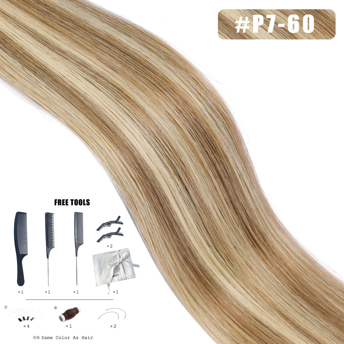 Kiikiigirl PU clip-in hair extensions, 100% Remy human hair seamless weft for women