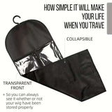 1/2Set Wig Storage Bag With Hanger Hair Bags With Plastic Hanger for Hair Black Wig Organizer Hangers For Multiple Wigs