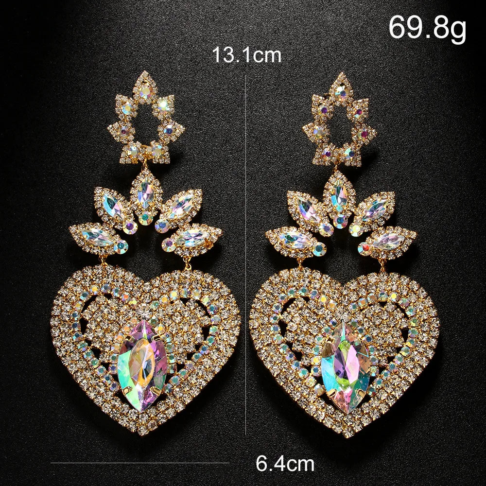 Exaggerated heart dangle earrings by HSF Marketplace for weddings and parties