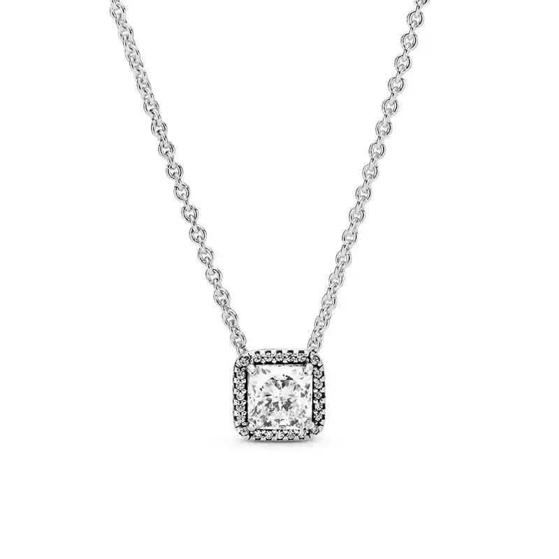 Silver heart pendant necklace with zircon accents, perfect for women's jewelry, featuring a circle design and charm beads.