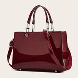 Luxury HSF Marketplace women's faux leather handbag in black, wine red, champagne, or green with elegant design for business or casual use.