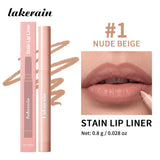 HSF Marketplace stain lip liner pencil with 8 waterproof matte nude shades, featuring a creamy texture for precise lip contouring.