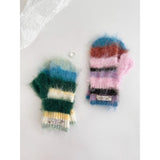 Y2K striped winter scarf, gloves, and hat set for women by HSF Marketplace
