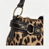Leopard print PU leather hobo shoulder bag for women by HSF Marketplace