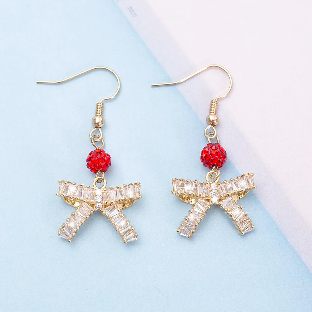 Women's Full Zircon Tassel Earrings Dangle Green Vintage Style Luxury Wedding Jewelry Christmas Valentine's Day Gift Accessories