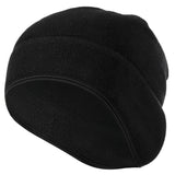 Women's winter fleece beanie hat with ear covering, windproof thermal cap for skiing and snowboarding
