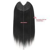 V-shape clip-in human hair extensions in brown blonde highlight, straight 16-inch Brazilian Remy hair topper