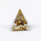 1set(7pcs) Orgonite Pyramid Natural Mixed Crystal Chips Chakra Healing Stone Desk Decor Meditation Ornament Home Decoration