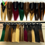 Two 6-inch lace closure and 8-10 inch colored Vietnamese human hair bundles with double drawn ombre Remy extensions from HSF Marketplace