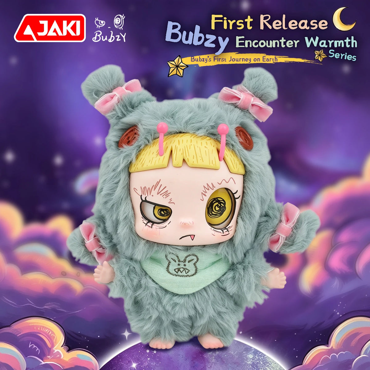 JAKI Bubzy plush blind box keychain, kawaii stuffed animal bag charm collectible plush figure