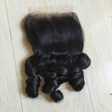 Premium 12A 8-24 Inch Vietnamese Hair Double Drawn Funmi Wave Human Hair Weaving with 3Bundles 4x4 Lace Closure 100% Unprocessed