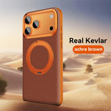 Kevlar iPhone 18 Pro Max case with magnetic stand and protective cover by HSF Marketplace
