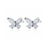 925 silver butterfly square heart-shaped earrings by HSF Marketplace