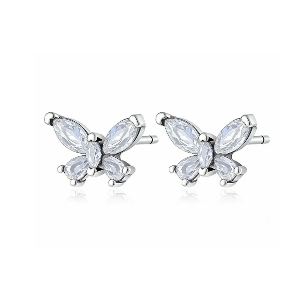 925 silver butterfly square heart-shaped earrings by HSF Marketplace