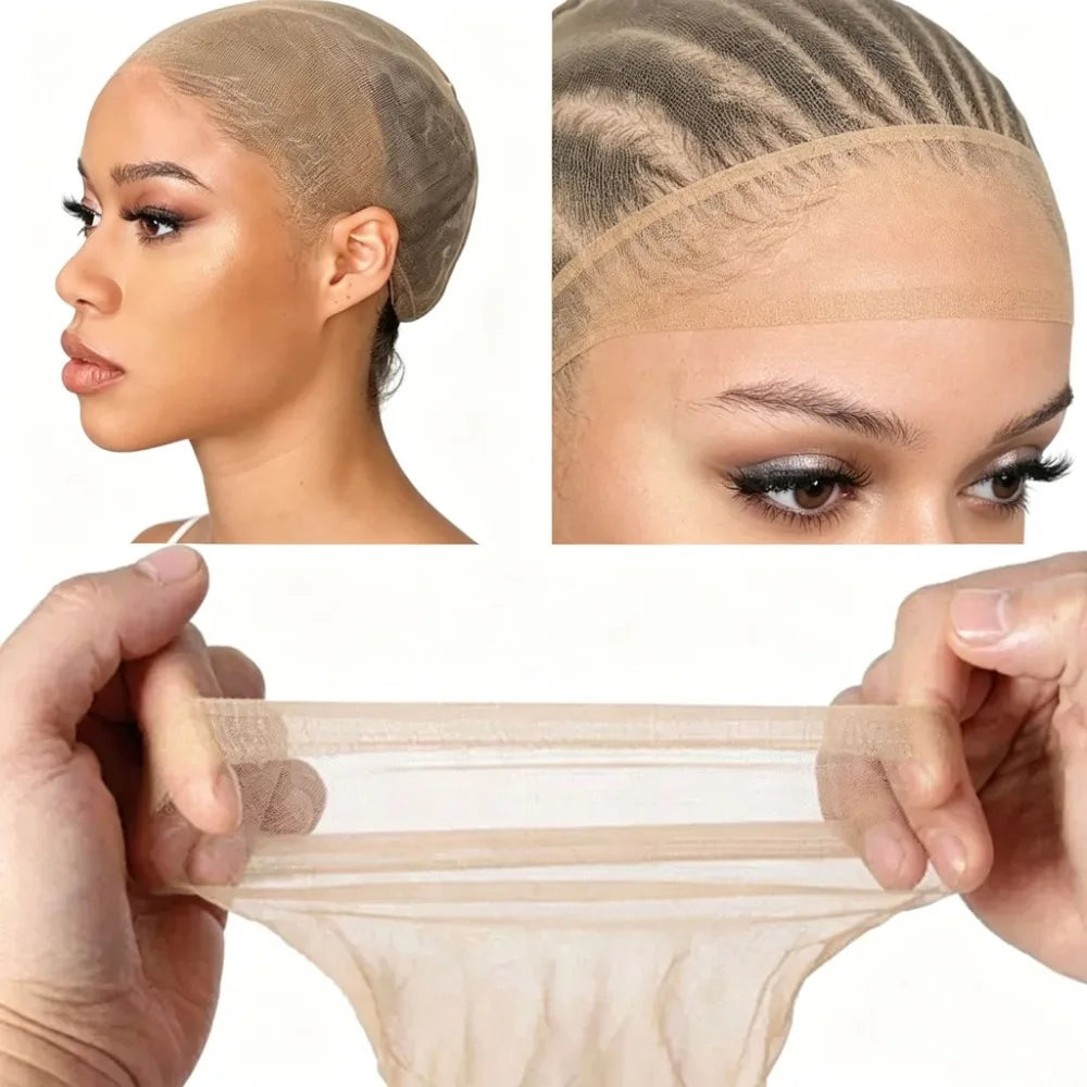 Transparent stretchy nylon wig caps for comfortable wear by HSF Marketplace