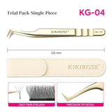 HSF Marketplace KIKIROSE stainless steel lash applicator tweezers for false eyelash extension clusters, salon makeup tool.